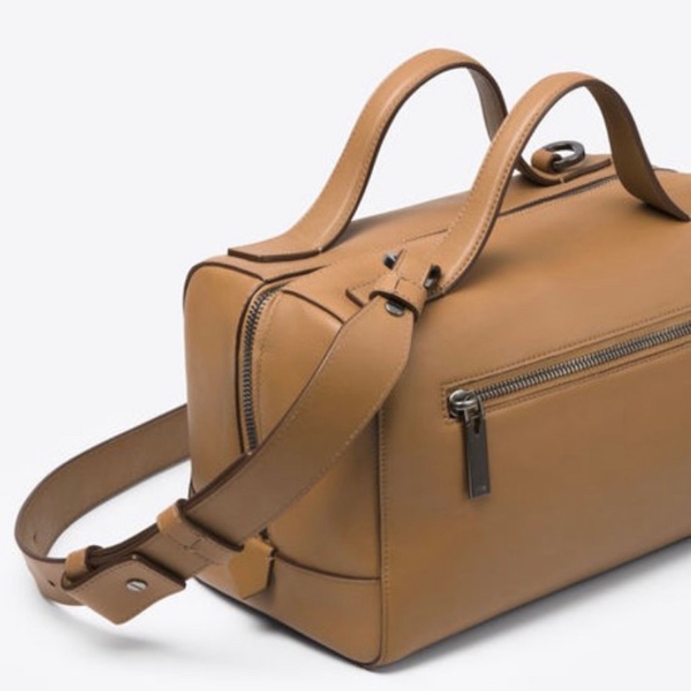 Vince Tan Leather Satchel Bag - Picture 2 of 11